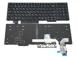 Клавіатура для Lenovo ThinkPad E580, L580, L590 (RU Black з підсвічуванням).