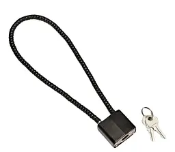 Навісний замок Solve з тросом 28 см Black KT6009003