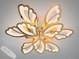 Витончена стельова LED-люстра з пультом Diasha 8166/6+3G золото, 9 модулів, 140 Вт, 75 см, до 20 м2