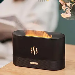 Зволожувач повітря з ефектом полум'я Air humidifier 2344 ультразвуковий 180 мл Чорний  - мініатюра 4