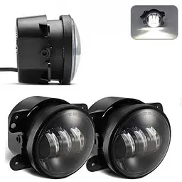 Протитуманна LED Фара 30W (10W x 3) 10-30V Ø 95x75 mm Toyota Ближній / Flood Лінза 2 шт. Білий обідок (FB-410) - мініатюра 2