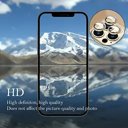Захисне скло Metal Shine на камеру (у упак.) для Apple iPhone 15 Pro (6.1) / 15 Pro Max (6.7) Золотий / Gold - мініатюра 4