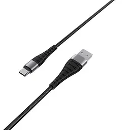 Кабель BOROFONE BX32 USB to Type-C 2.4A, 1m, nylon, aluminum+TPE connectors, чорний - мініатюра 3