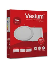 Круглий світлодіодний врізний світильник Vestum 6W 4000K 220V 1-VS-5102 - мініатюра 3