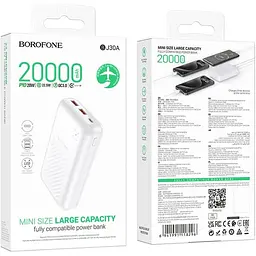 Зовнішній акумулятор Borofone BJ30A Starlight 20000mAh 22.5W White [161200] - мініатюра 3