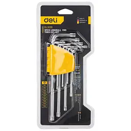 Набір довгих шестигранних ключів з плоским кінцем #1/6 - 3/8 Deli EDL3091 - мініатюра 3