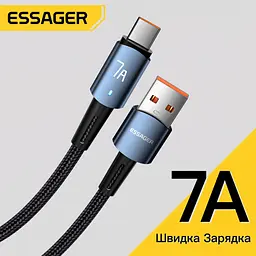 Кабель Essager Sunset USB-A – Type-C 100W 7A, швидка зарядка QC, 2 м - мініатюра 7
