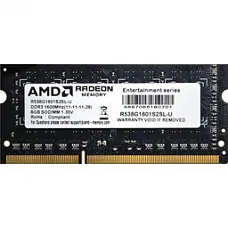 Модуль пам'яті AMD DDR3 8Gb R5 Performance Series 1600Mhz Sodimm (R538G1601S2SL-U)