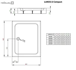 Душовий піддон Radaway Laros D 80 x 90 SLD8917-01 - мініатюра 2