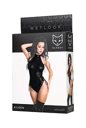 Боді Glossy Wetlook Eileen M чорний - мініатюра 6