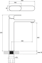 Змішувач для умивальника Ravak Chrome CR 015.00 X070100 Хром - мініатюра 3