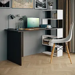 Стіл комп'ютерний Moreli Moreli Christer  1416х1226х600 мм Венге/Білий (zg-s15-venge-white) - мініатюра 3