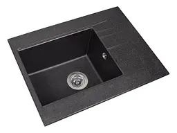 Кухонна мийка гранітна Miraggio Bodrum 650 black 649x500x220 00207107, Чорний - мініатюра 2