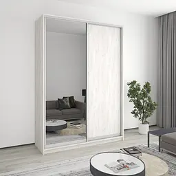 Шафа-купе дводверна MebelStar Комбо AL ДСП/Дзеркало 170x45x240 см Аляска сірий (MBS-4118)
