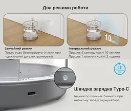 Фонтан для кота NPET WF220 1,5 л з акумулятором 5000mAh, Прозорий - мініатюра 3