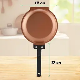 Сковорода для млинців та панкейків подвійна Pancake Maker Ø 19 см з антипригарним покриттям, Kitchen Master Зелений 86740 - мініатюра 3