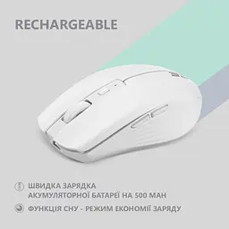 Мишка 2E MF270 Silent Rechargeable Wireless White (2E-MF270WWH) - мініатюра 5