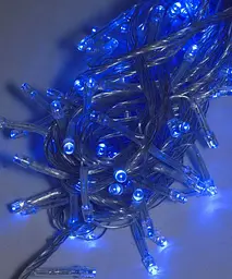 Світлодіодна гірлянда No Brand 500 LED класична 5 мм довжина 28 метрів з прозорим проводом, cвітло сине (1150-02)