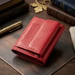 Компактне жіноче портмоне з монетницею із натуральної шкіри ST Leather 22729 червоне - мініатюра 3