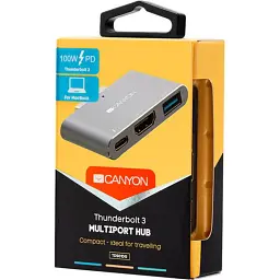 Порт-реплікатор Canyon Docking Station with 3 ports, Thunderbolt 3, Input 100-240V (CNS-TDS01DG) - мініатюра 4