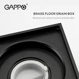 Трап для душу вертикальний Gappo G81050-6 латунь 100x100 мм чорний - мініатюра 3