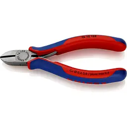Кусачки бокові (бокорізи) для електроніки O3,0мм, 125мм KNIPEX 76 12 125, поліровані