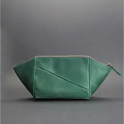 Жіноча шкіряна косметичка 2.0 зелена Crazy Horse - мініатюра 7