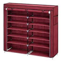 Бордова тканинна шафа для зберігання взуття Shoe Cabinet 118х30х120 см