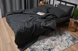 Комплект постільної білизни Moon&Star євро 200х220 наволочки 4х70х70 Gray Stripe&Black Бязь Gold Люкс - мініатюра 6