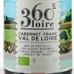 VP Вино Loire Proprietes 360 Val De Loire Cabernet franc, червоне, сухе, 13%, 0,75 л - мініатюра 3