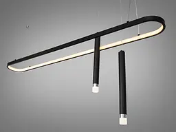 Люстра підвісна LED Diasha 5221B/1200BK чорна овальна 57 Вт - мініатюра 2