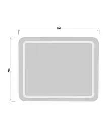 Дзеркало Мойдодир Палермо 70x80/80x70 з LED-підсвіткою - мініатюра 4