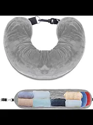 Подушка-чохол для ручної поклажі в літак Travel Pillow Bag 79×18 см, з ремінцями сіра - мініатюра 2
