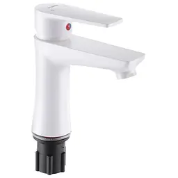 Змішувач для умивальника Plamix Oscar-001 (W) white PM0601, Білий - мініатюра 2