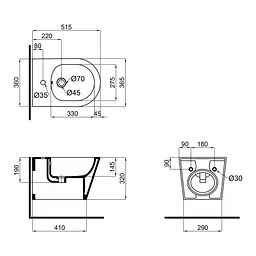 Біде підвісне Qtap Swan QT16555378W, Білий - мініатюра 6