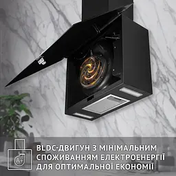 Витяжка декоративна похила Perfelli RIVA NERO - мініатюра 8