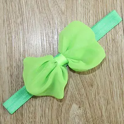 Пов'язка дитяча з шифоновим бантом One Size салатова