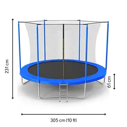 Батут Jumi Motion Sport Line 10ft (305см) з внутрішньою сіткою синій - мініатюра 2