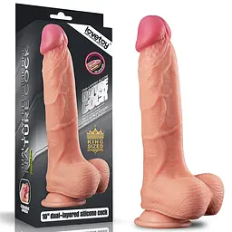 Фалоімітатор - Dual-Layered Silicone Cock 10" Flesh #1