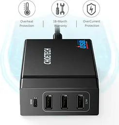 Мережевий зарядний пристрій Choetech 72W Black (PD72-1C3UEU-101BK) [100836] - мініатюра 4