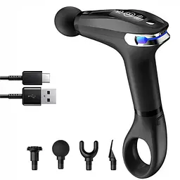 Массажер для мышц аккумуляторный Inspire HB-005 перкуссионный с 4 насадками USB-зарядка мощность 30 Вт 