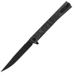 Нож Ocaso Solstice, Engraved titanium Topo Pattern, Black (10ETB)