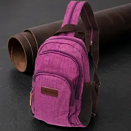 Модний рюкзак з поліестру з великою кількістю кишень Vintage 22147 фіолетовий