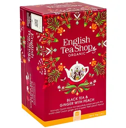 Уцінка. Чай чорний English Tea Shop імбир-персик органічний 20х2 г 