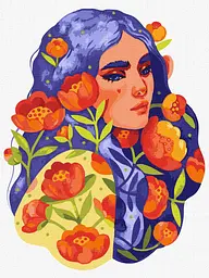 Картина за номерами "Синьоока весна" 30x40 см Ідейка KHO2661