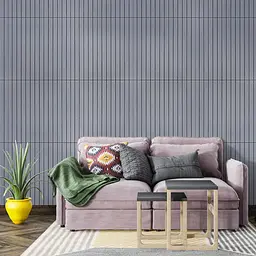 Покриття вінілове самоклеюче 3D рейки Sticker Wall 600х600х2.8мм Тик сивий SW-00002206 - мініатюра 6