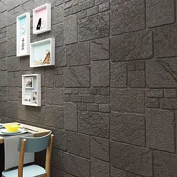 Самоклеюча декоративна 3D панель 3D Loft сірий камінь 700x700x6мм - мініатюра 2
