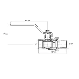 Кран з американкою Koer KR.229 - 1 1/2" ручка важіль KR5664 - мініатюра 3
