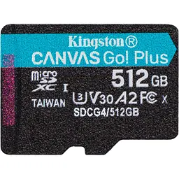 Карта пам'яті Kingston microSDXC Canvas Go! Plus 512GB Class 10 UHS-I U3 V30 A2 (SDCG4/512GBSP) [144069]