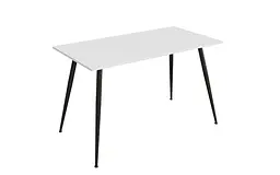 Кухонний стіл Марсель 40 Ferrum-decor 75x120x60 Чорний метал ДСП Білий 16 мм (FRD-106759)